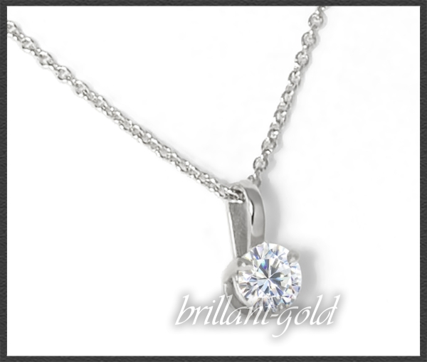Brillant 585 Gold Collier 0,37ct, Si2; DGI Zertifikat